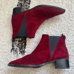 Acne Burgundy Suede Jensen booties, size 40